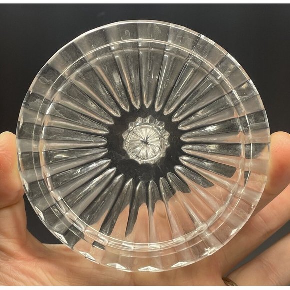 5 5/8" Vintage 20th C. Crystal Lidded Cylindrical Vanity Jar Container Decor - Picture 7 of 11